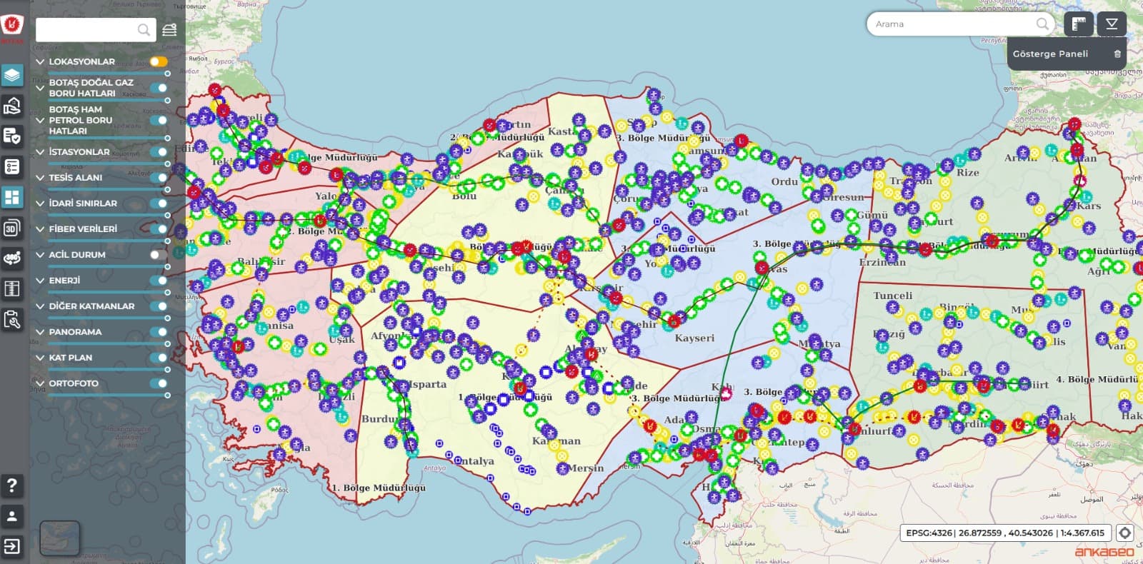 BOTAŞ Harita Tabanlı Petrol ve Gaz Varlık Yönetim Sistemi